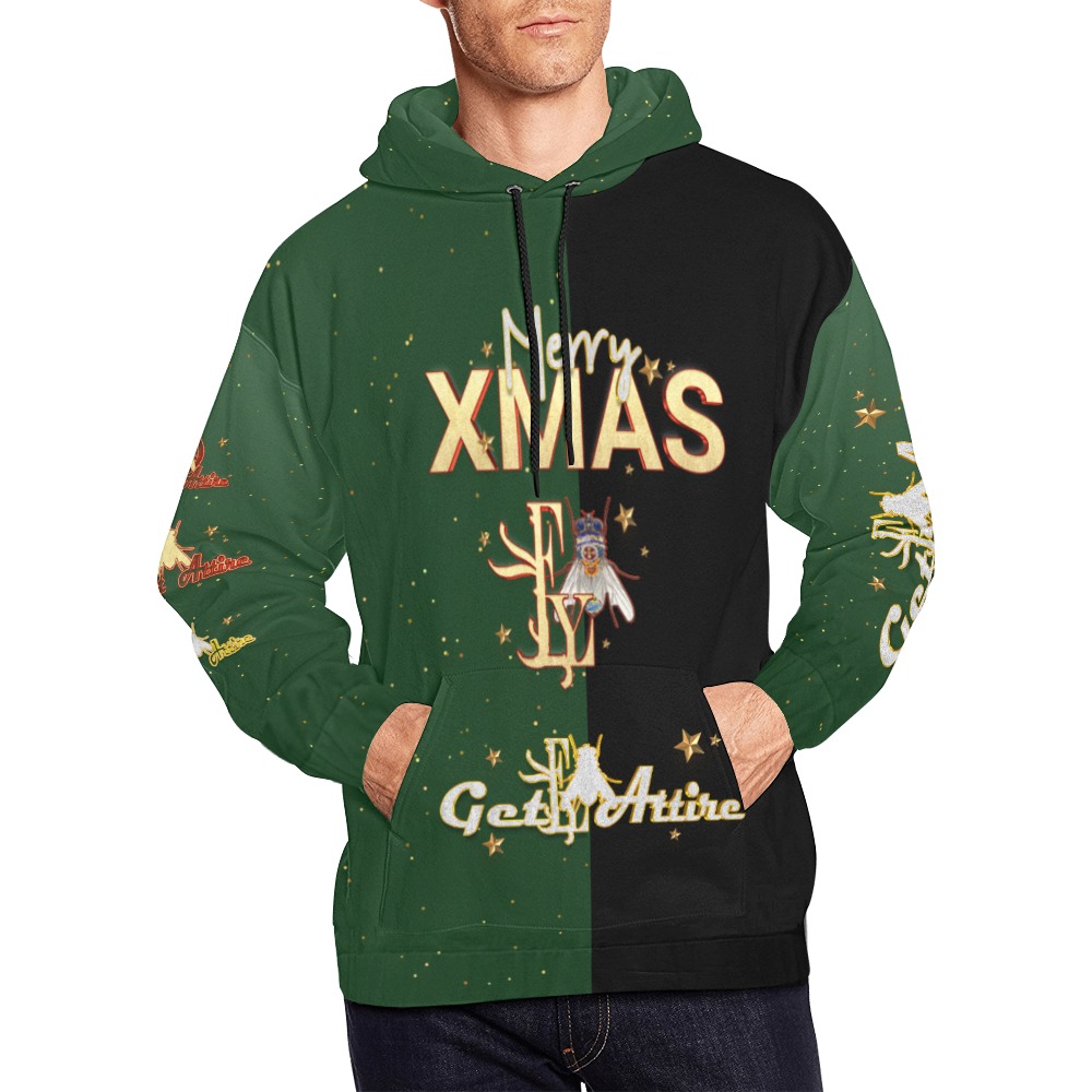 MERRY Xmas Collectable Fly All Over Print Hoodie for Men (USA Size) (Model H13)
