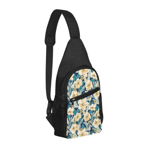 Painted Flowers Chest Bag-Front Printing (Model 1719)