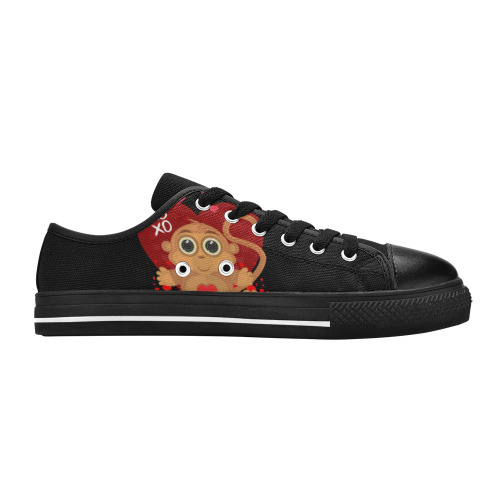 Valentine's Day Monkey Women's Classic Canvas Shoes (Model 018)