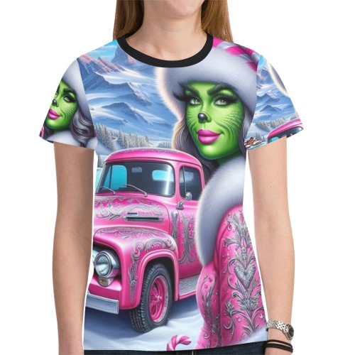 Grinchy Shirt New All Over Print T-shirt for Women (Model T45)