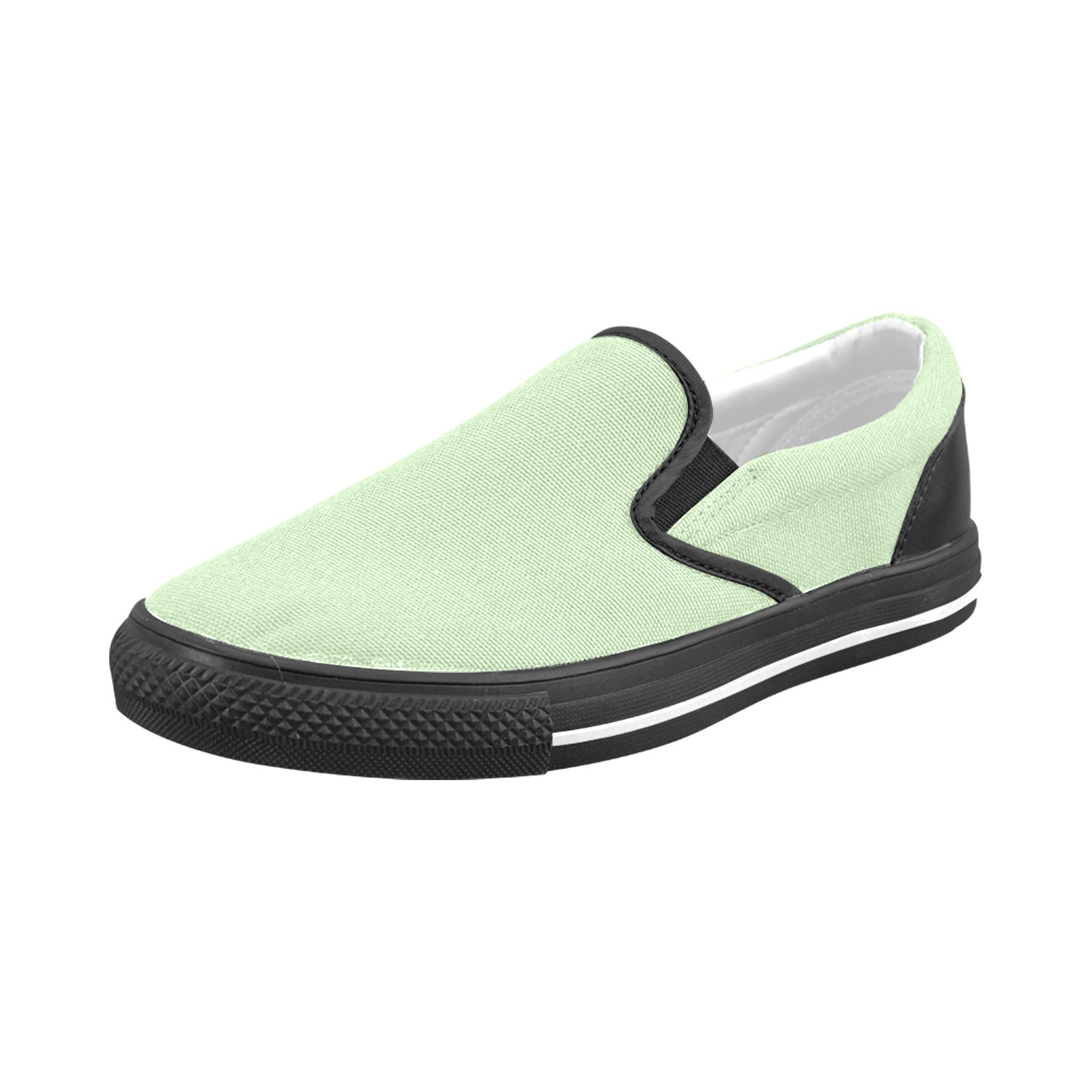 color tea green Men's Slip-on Canvas Shoes (Model 019)
