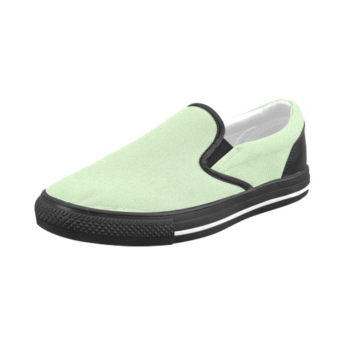 color tea green Men's Slip-on Canvas Shoes (Model 019)