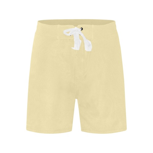 color vanilla Men's Mid-Length Beach Shorts (Model L47)