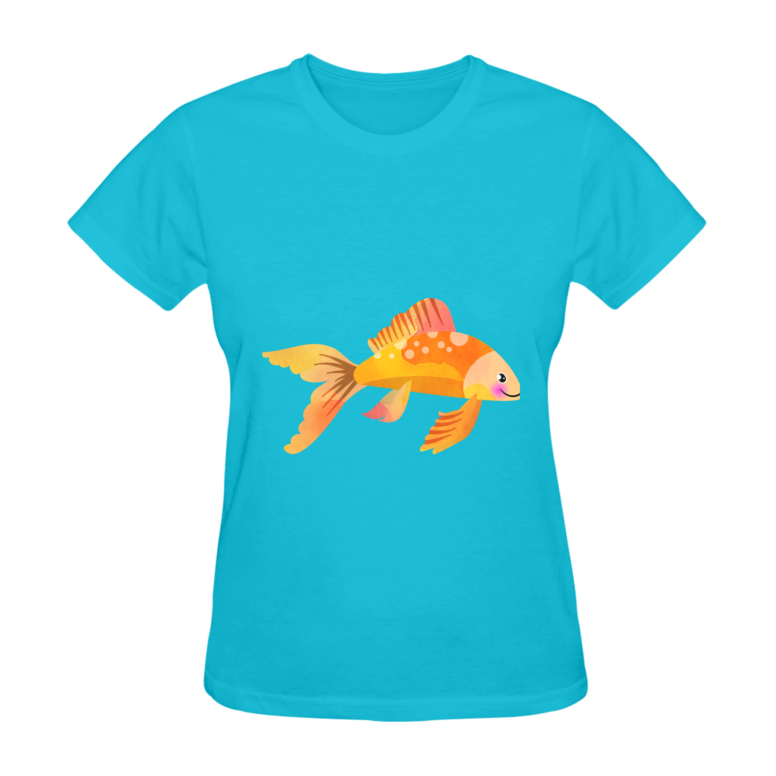 Fancy Aquarium Koi Gold Fish Cartoon Sunny Women's T-shirt (Model T05)