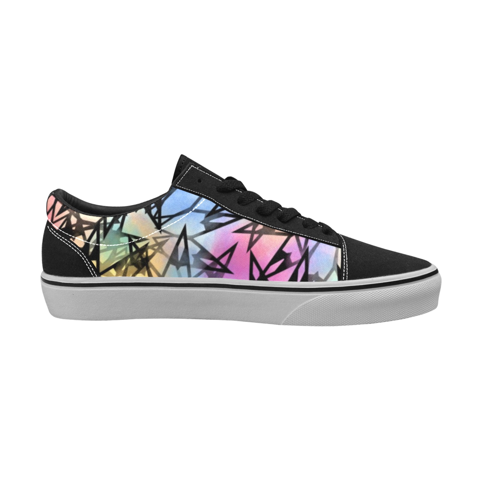 abstract diamonds Women's Low Top Skateboarding Shoes (Model E001-2)