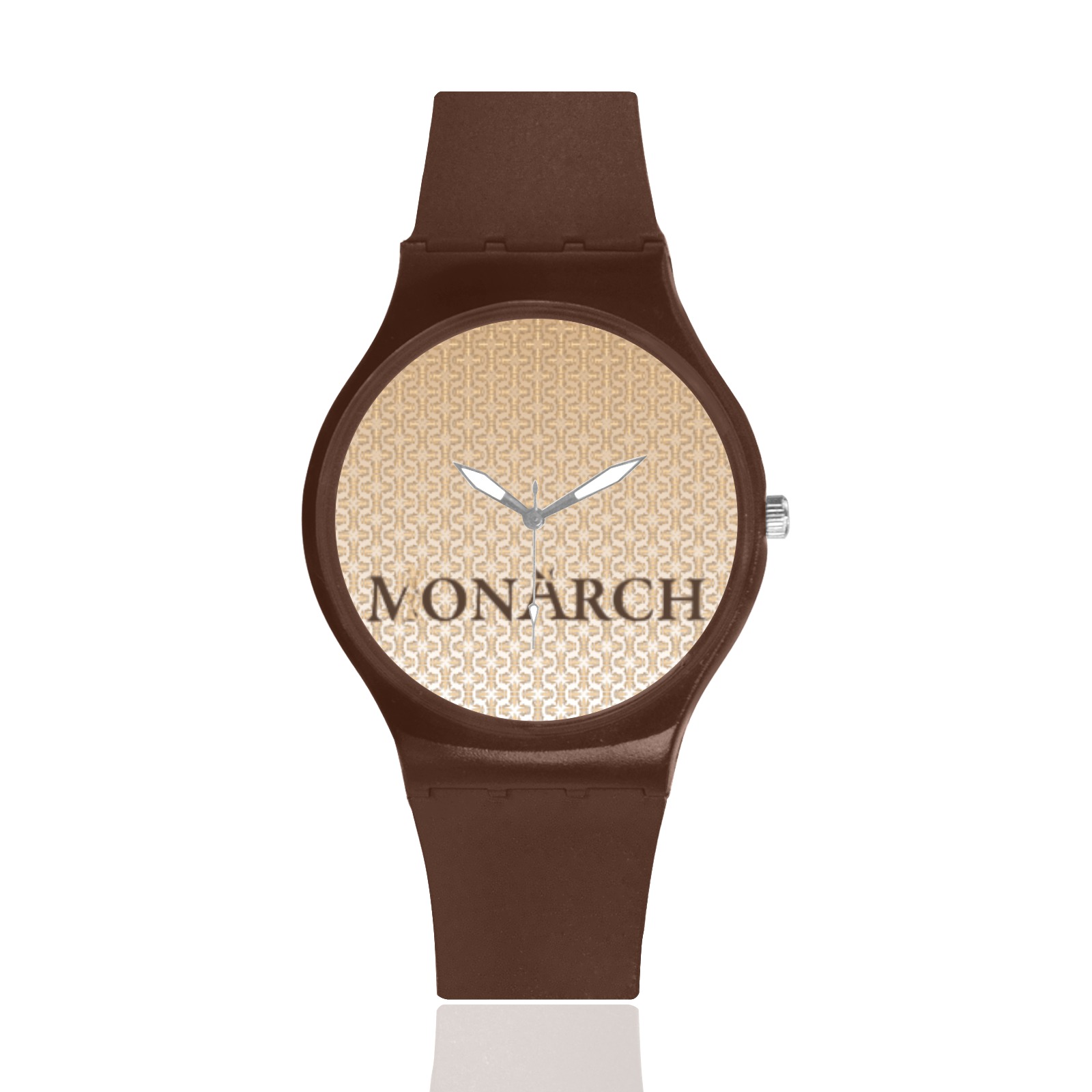 MONARCH Brown and Gold Unisex Round Rubber Sport Watch(Model 314)