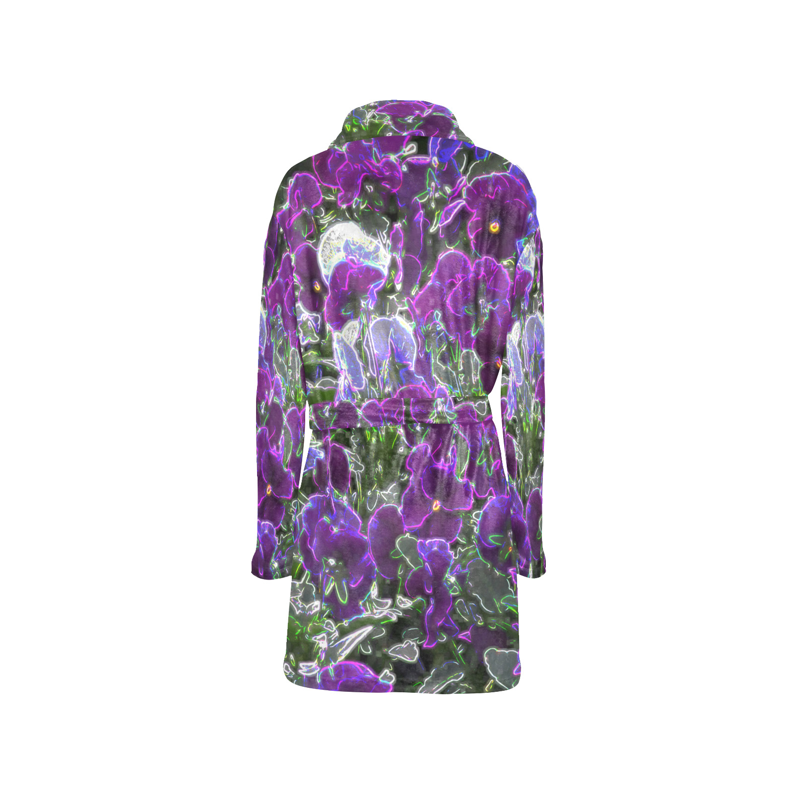 Field Of Purple Flowers 8420 Women's All Over Print Night Robe