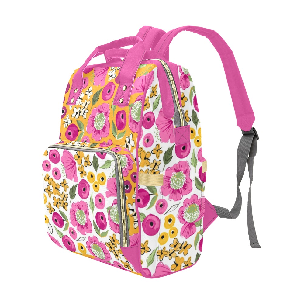 big-blooms-sunlight-blooms-backpack Multi-Function Diaper Backpack/Diaper Bag (Model 1688)