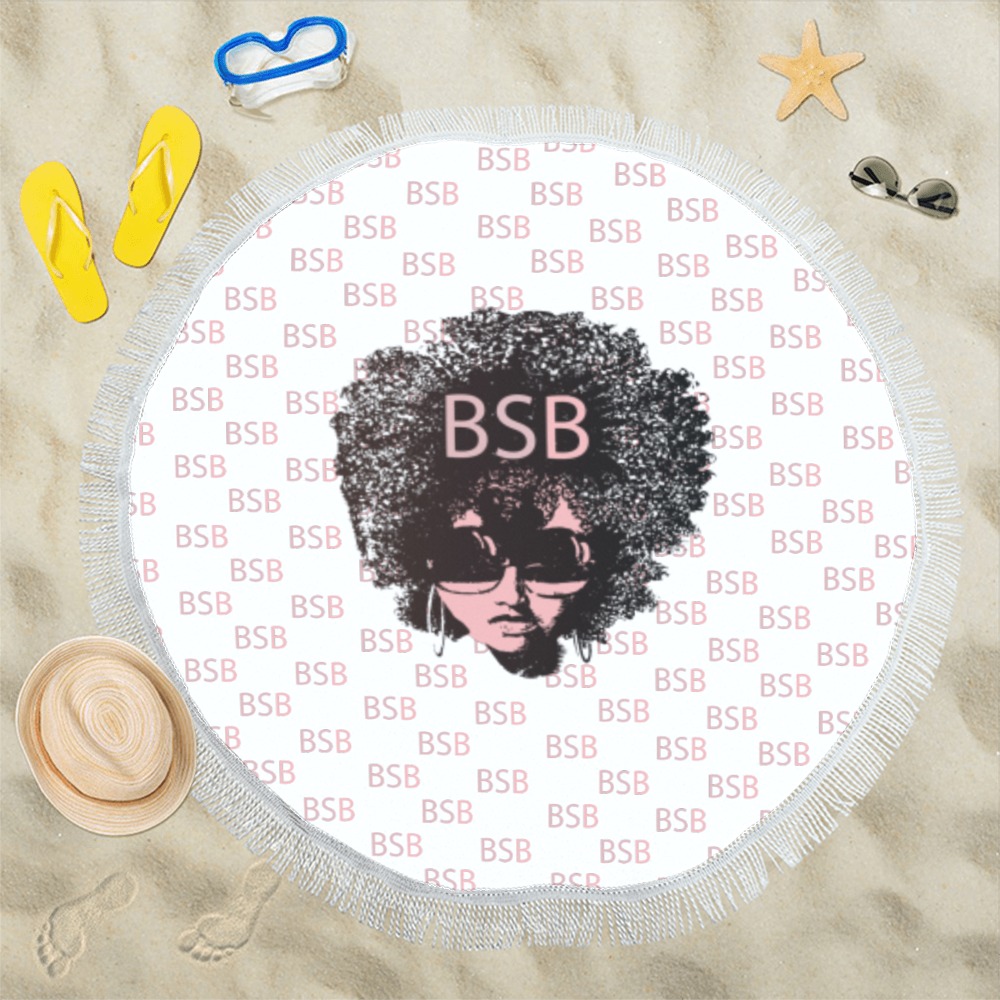BSB Signature Beach Towel Circular Beach Shawl 59"x 59"