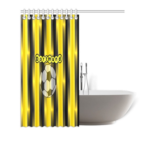 Dortmund Soccer Pop Art by Nico Bielow Shower Curtain 72"x72"