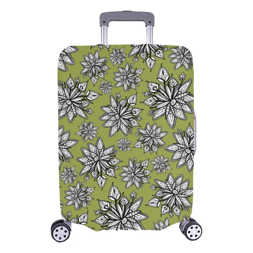 Creekside Floret pattern olive Luggage Cover/Large 26"-28"