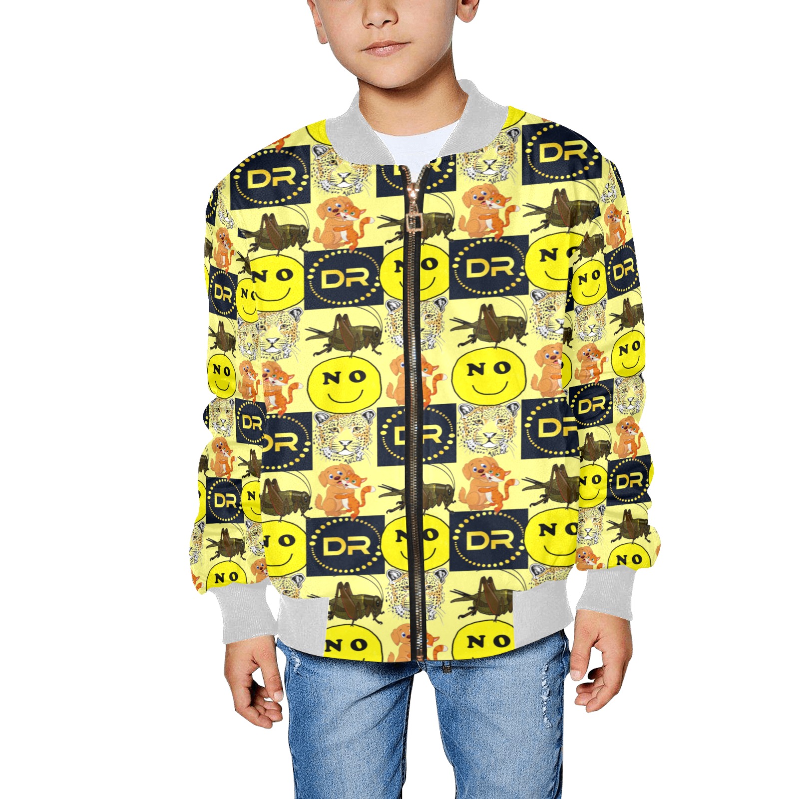 Fun pattern Kids' All Over Print Bomber Jacket (Model H40)
