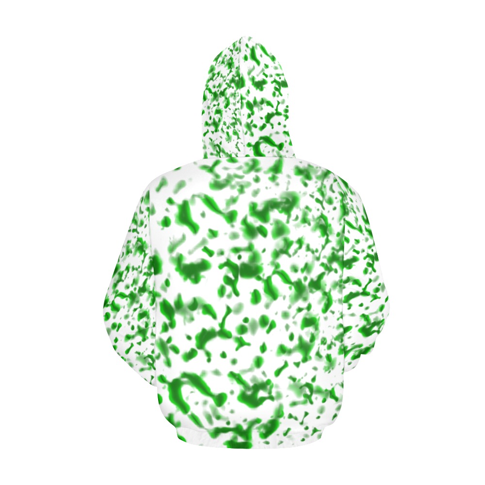 Paint Spatter Green All Over Print Hoodie for Men (USA Size) (Model H13)
