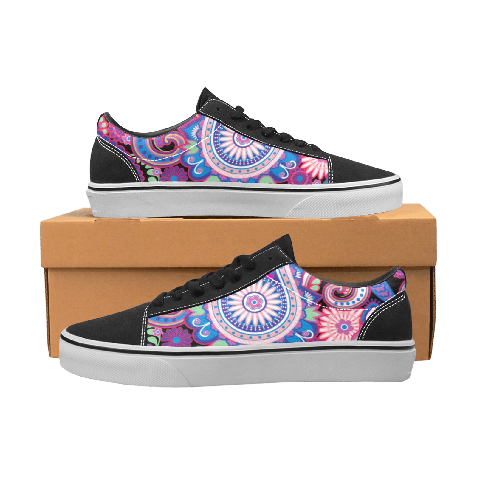 Seamless pattern based on traditional Asian elements Paisley_107916152.jpg Men's Low Top Skateboarding Shoes (Model E001-2)
