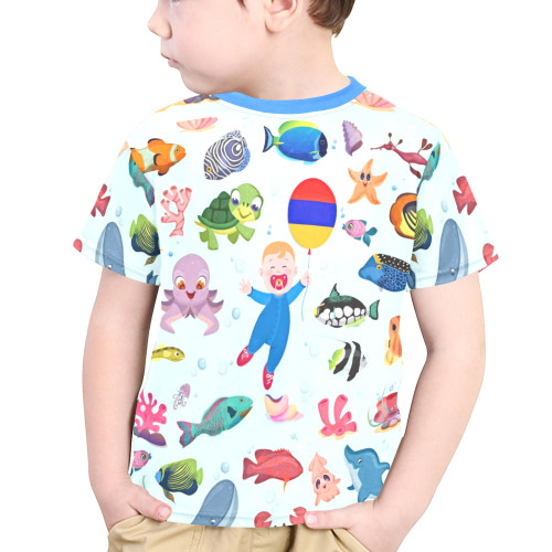 Fishworld Little Boys' All Over Print Crew Neck T-Shirt (Model T40-2)