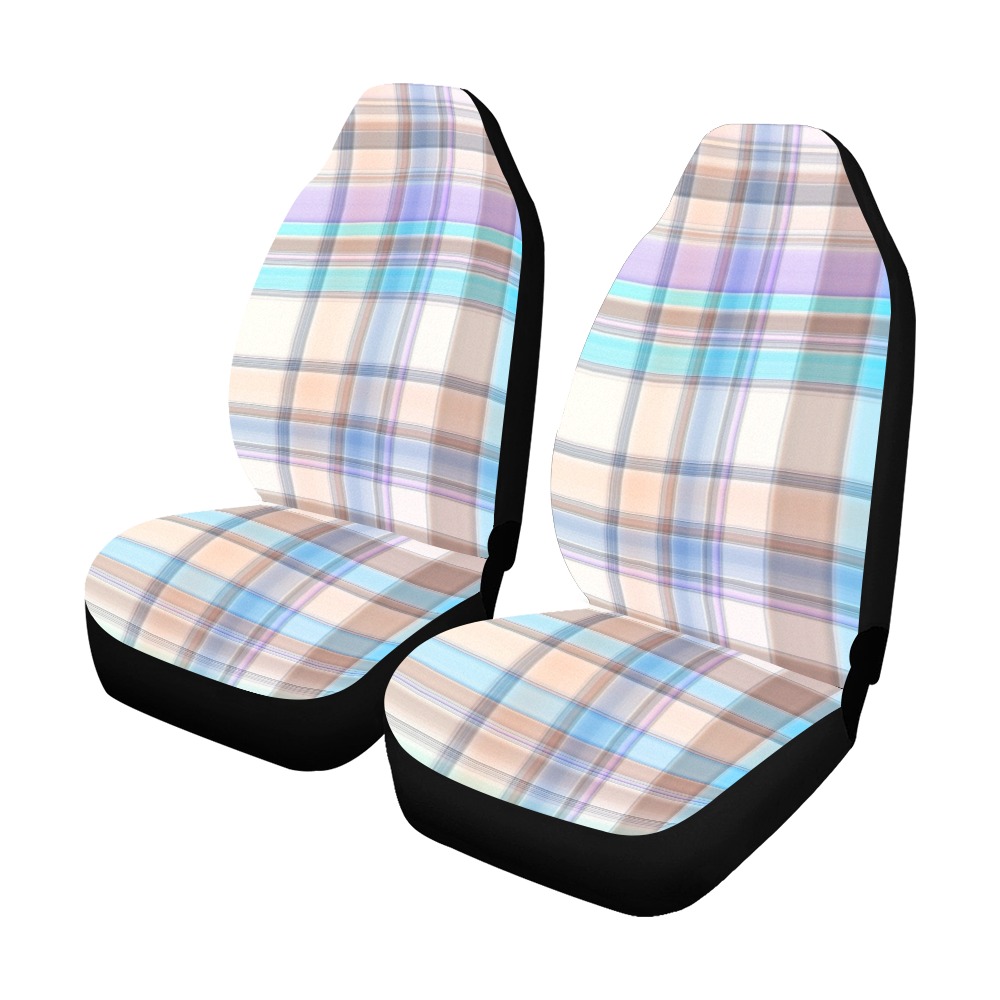 Pastels Plaid Car Seat Covers (Set of 2&2 Separated Designs)