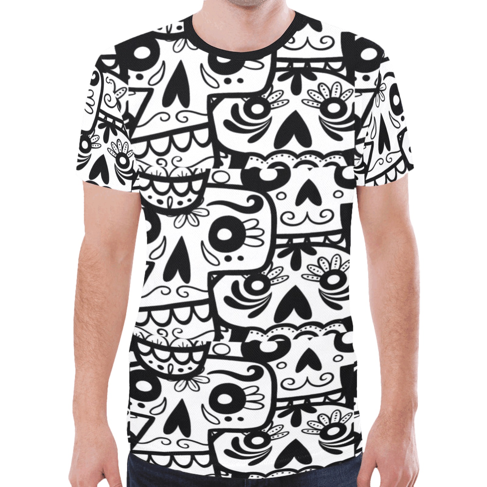 skull man New All Over Print T-shirt for Men (Model T45)