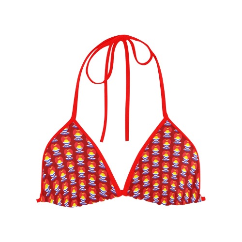 Kiribáti Flags Heart Petal Icon Custom Bikini Swimsuit Top