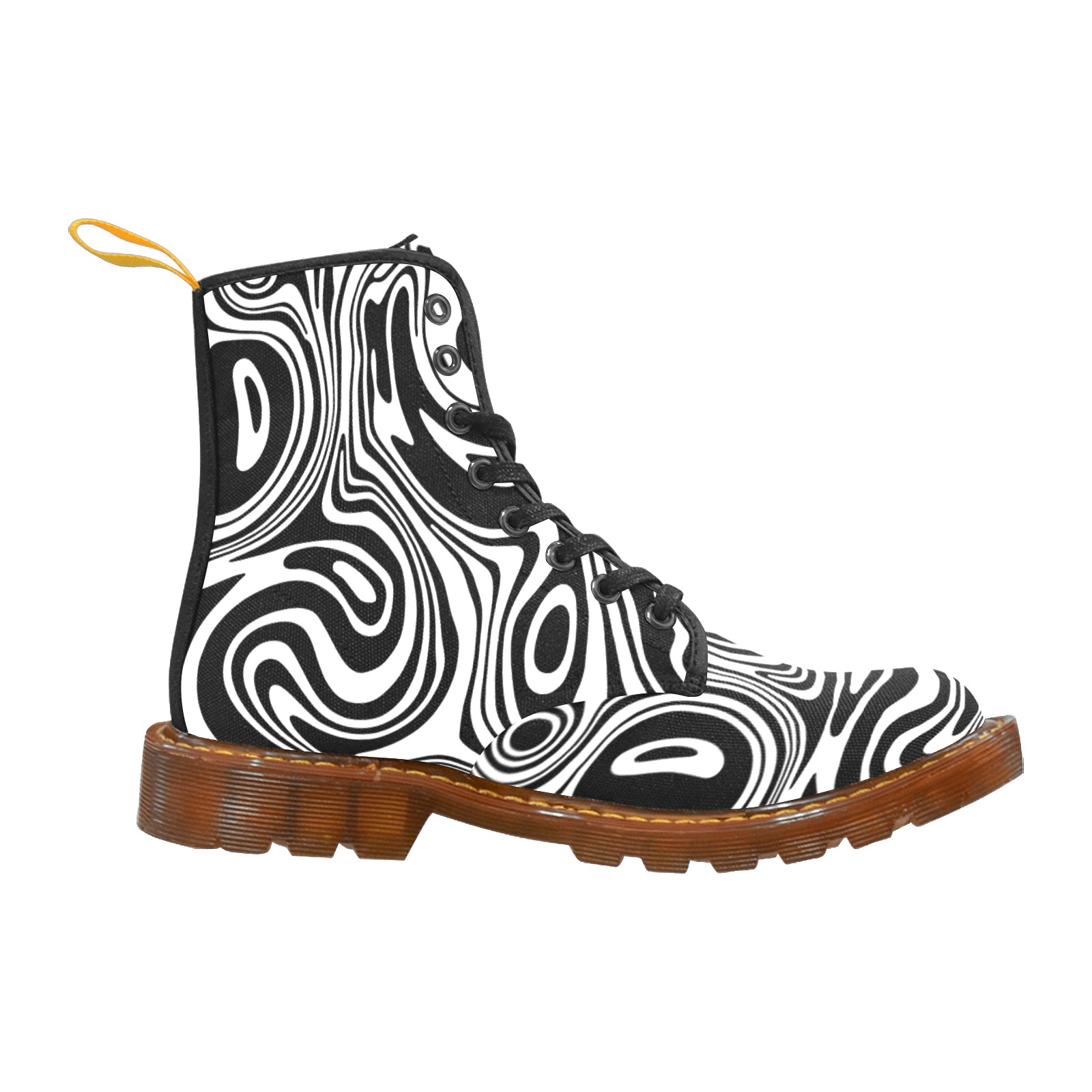 Black and White Marble Martin Boots For Men Model 1203H