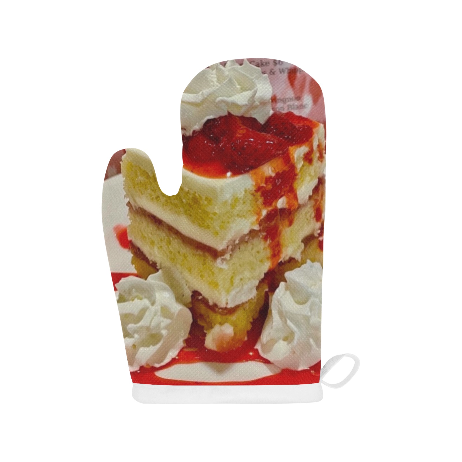 Strawberry Short cake Linen Oven Mitt (Two Pieces)