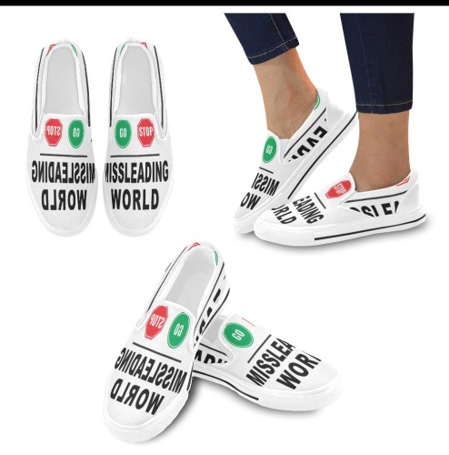 Designs only-5black Women's Slip-on Canvas Shoes (Model 019)