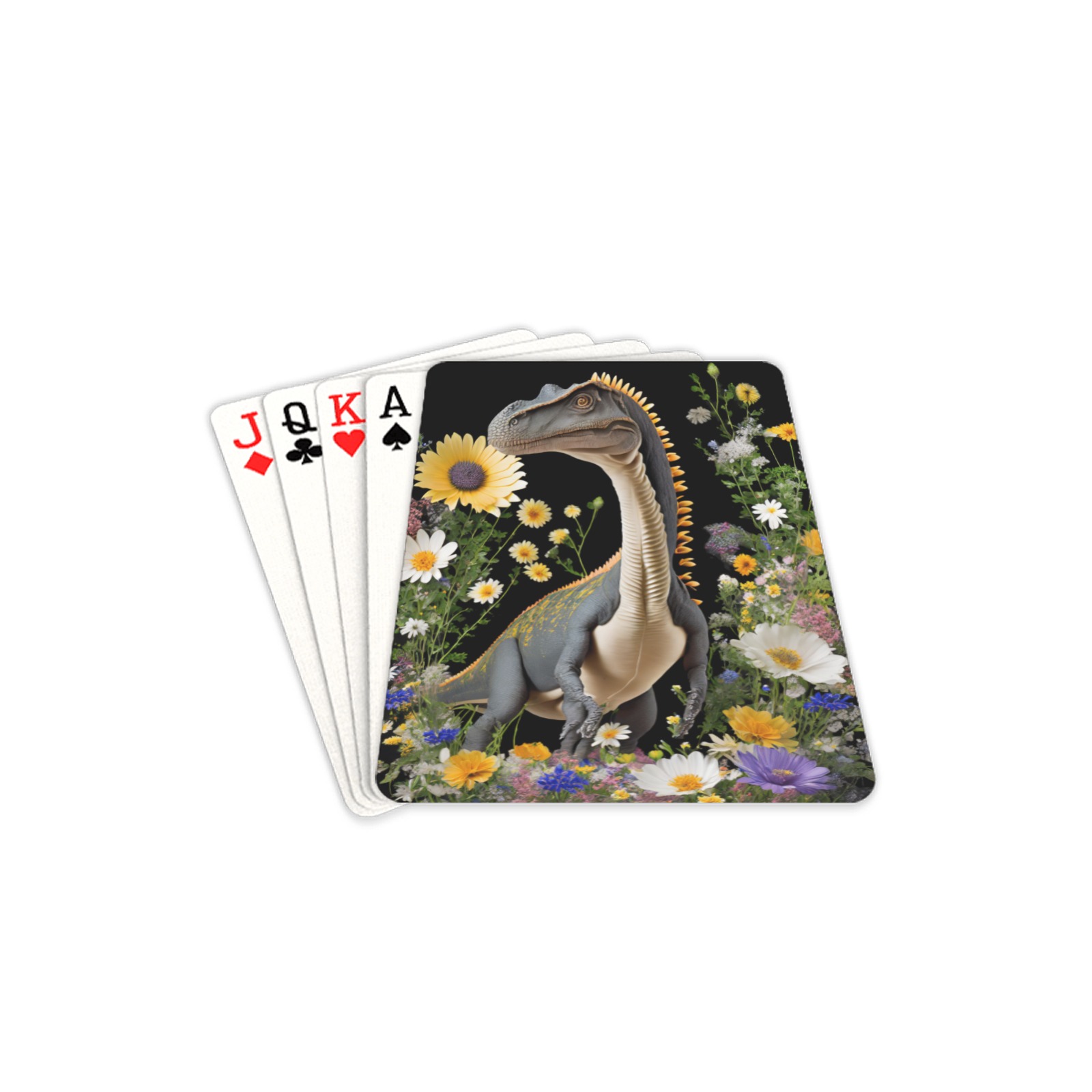 Dinosaur, black background Playing Cards 2.5"x3.5"
