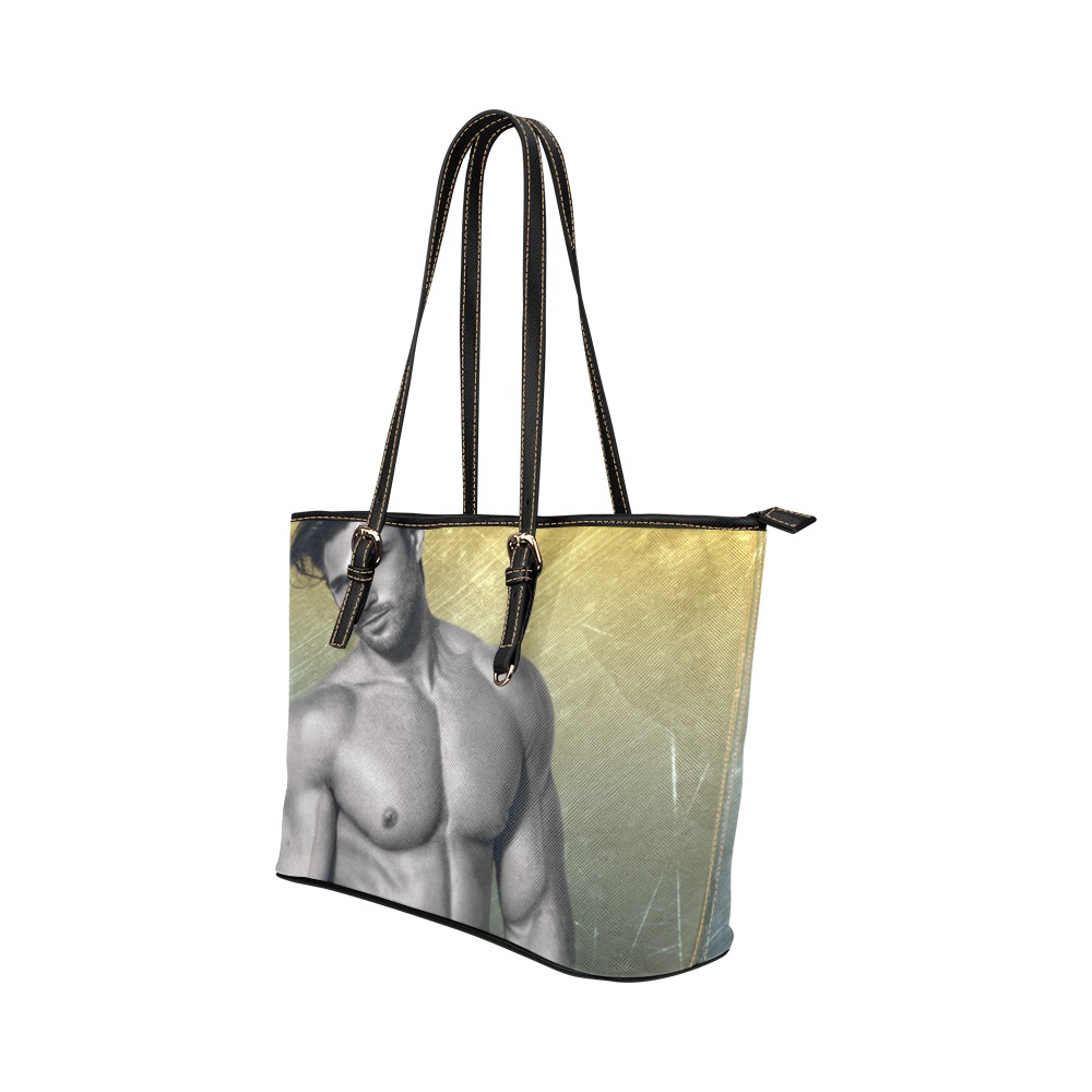 Male Model Leather Tote Bag/Large (Model 1651)