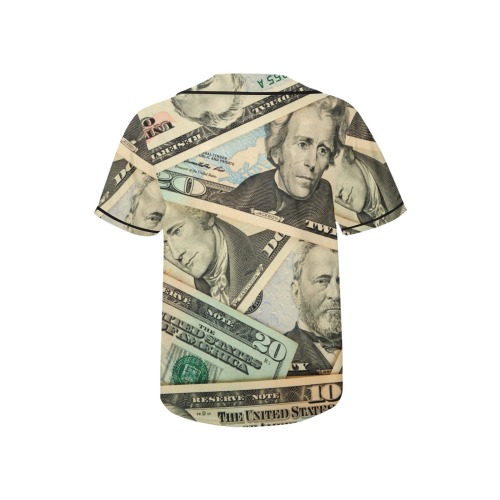 US PAPER CURRENCY All Over Print Baseball Jersey for Kids (Model T50)