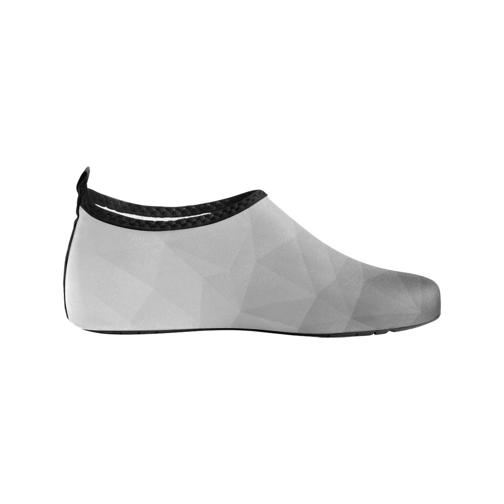 Grey Gradient Geometric Mesh Pattern Women's Slip-On Water Shoes (Model 056)