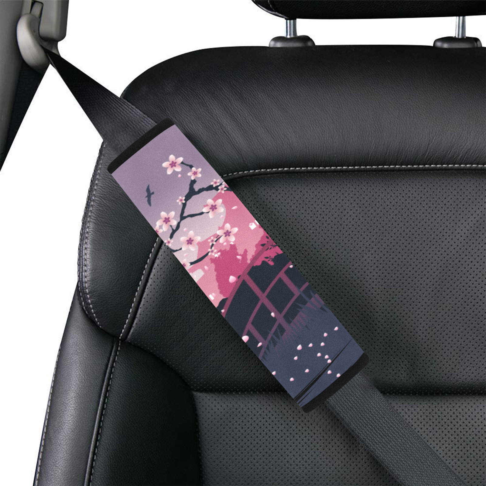 Dark Blossom Car Seat Belt Cover 7''x10''