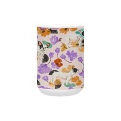 Puppies, flowers and shapes A Custom Ceramic Mug (15OZ)