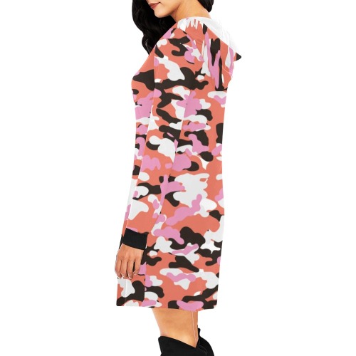 Modern camo texture_03P All Over Print Hoodie Mini Dress (Model H27)
