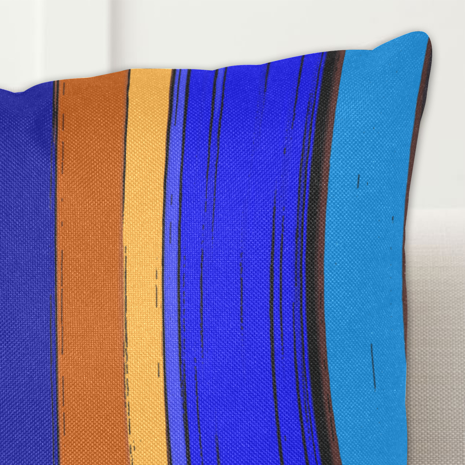 Abstract Blue And Orange 930 Linen Zippered Pillowcase 18"x18"(Two Sides&Pack of 2)