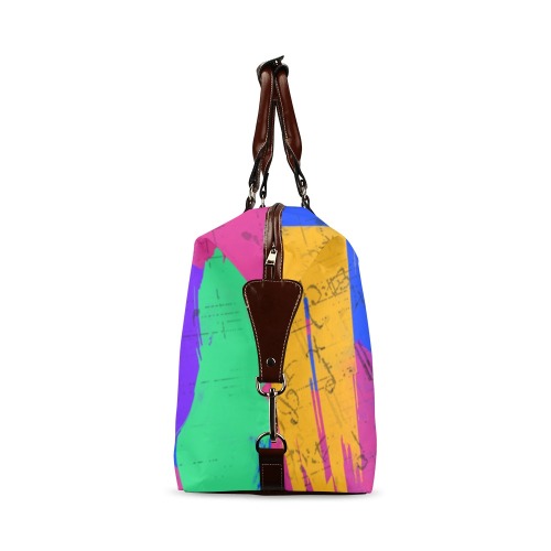Groovy Paint Brush Strokes with Music Notes Classic Travel Bag (Model 1643) Remake