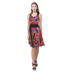 Abstract Red and Black Atalanta Sundress (Model D04)