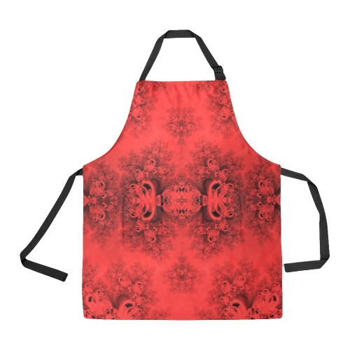 Autumn Reds in the Garden Frost Fractal All Over Print Apron