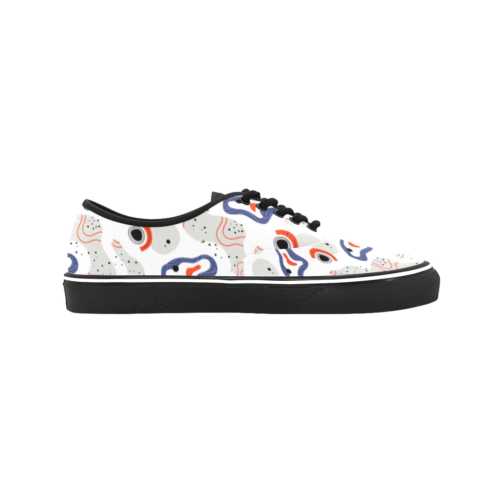 Elegant Abstract Mid Century Pattern Classic Women's Canvas Low Top Shoes (Model E001-4)
