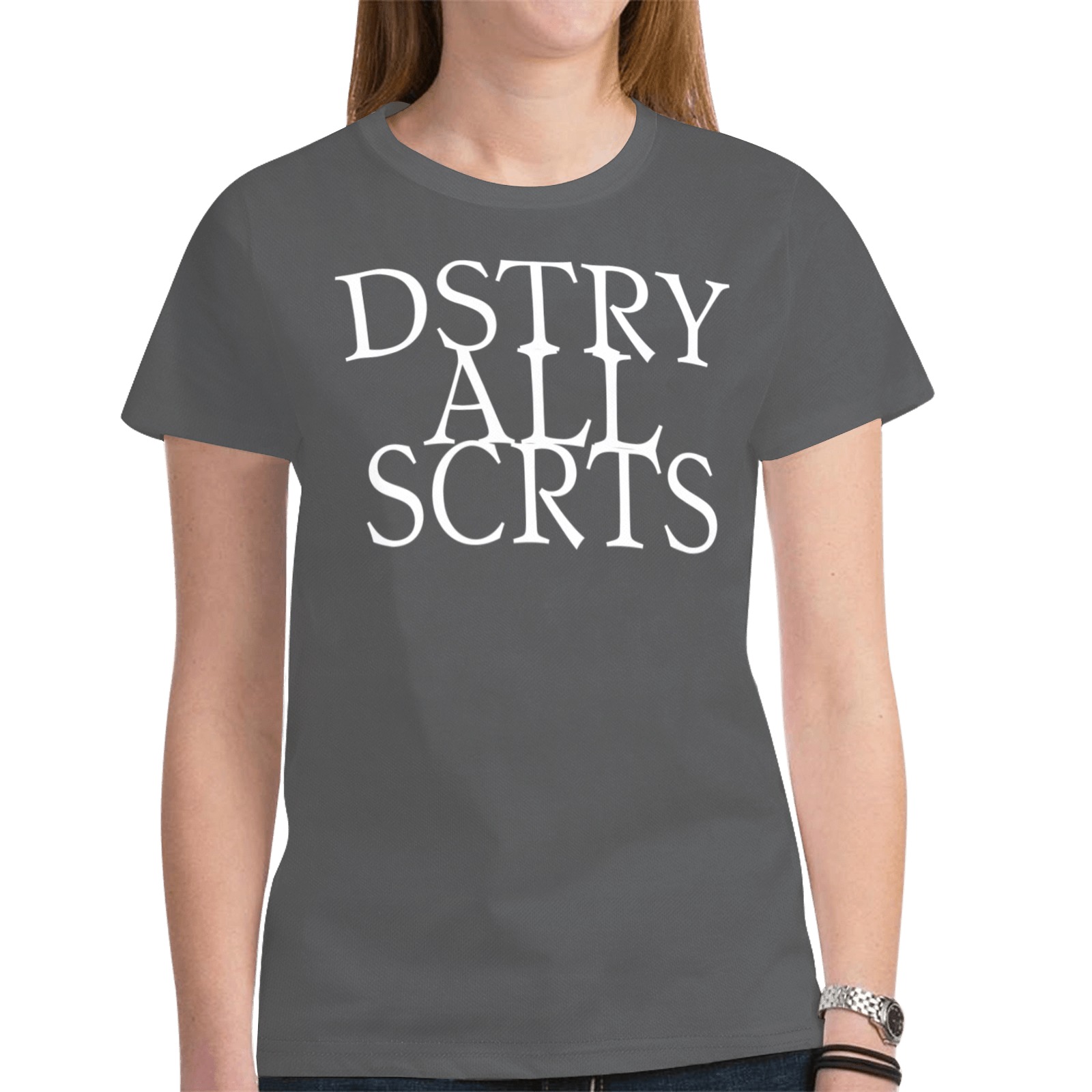 SCRTS  (1) New All Over Print T-shirt for Women (Model T45)