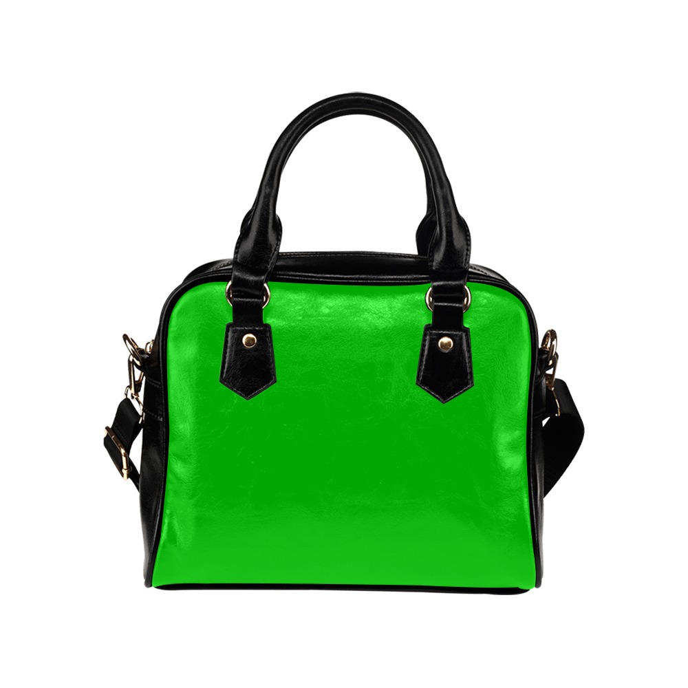 Merry Christmas Green Solid Color Shoulder Handbag (Model 1634)