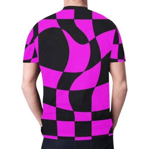 Purple and Black Abstract New All Over Print T-shirt for Men (Model T45)