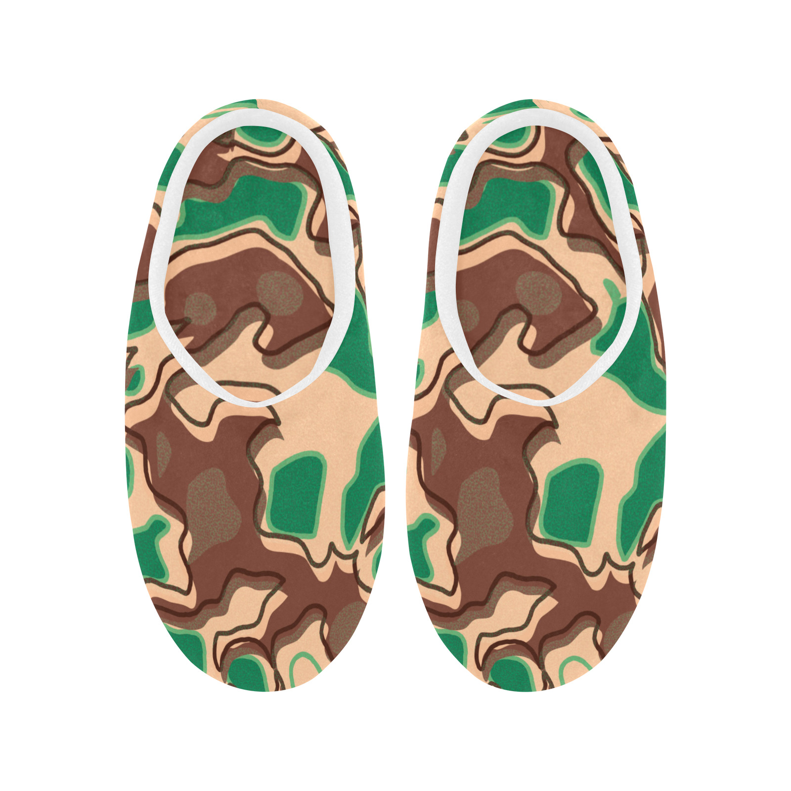 Modern Fashion Military Sand Desert Camouflage Women's Non-Slip Cotton Slippers (Model 0602)