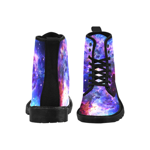 Mystical fantasy deep galaxy space - Interstellar cosmic dust Martin Boots for Women (Black) (Model 1203H)