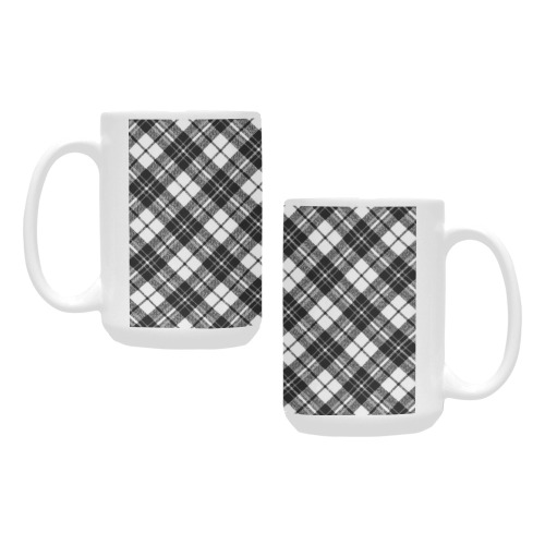 Tartan black white pattern holidays Christmas xmas elegant lines geometric cool fun classic elegance Custom Ceramic Mug (15OZ)