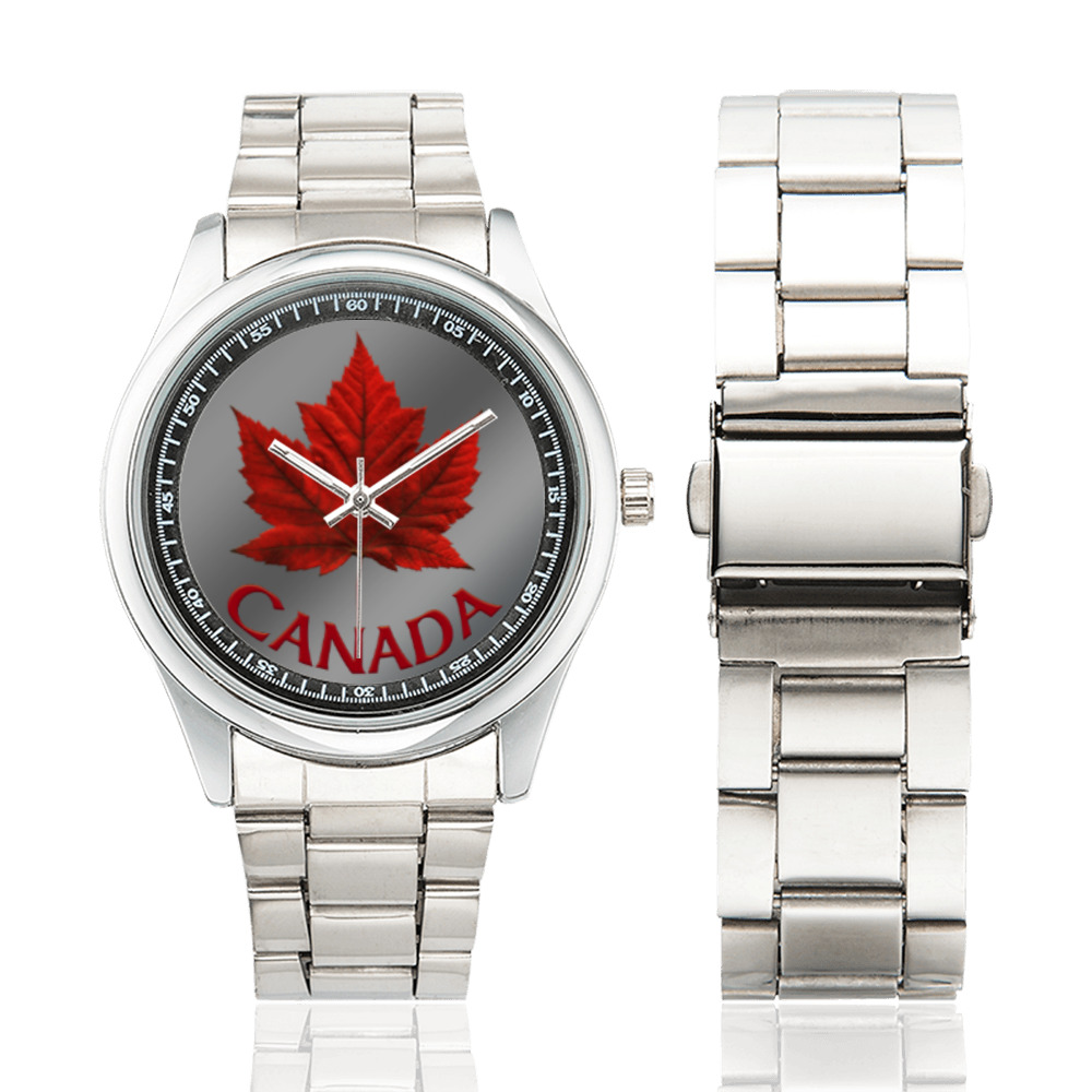 Canada Maple Leaf Wristwatches Men's Stainless Steel Watch(Model 104)