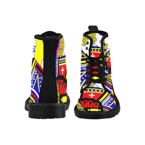 JACK OF SPADES (POPART COLOURS) Martin Boots for Women (Black) (Model 1203H)