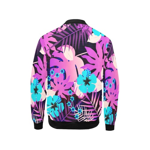 GROOVY FUNK THING FLORAL PURPLE Kids' All Over Print Bomber Jacket (Model H40)
