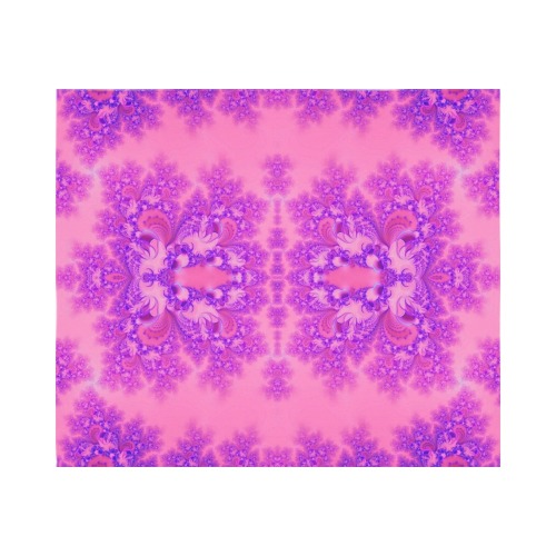 Purple and Pink Hydrangeas Frost Fractal Polyester Peach Skin Wall Tapestry 60"x 51"