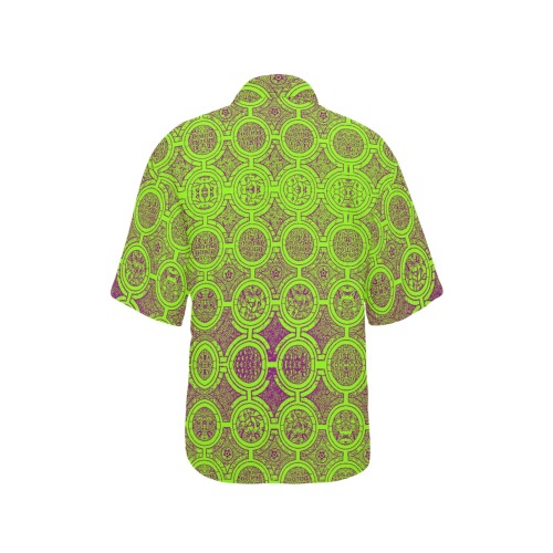 AFRICAN PRINT PATTERN 2 All Over Print Hawaiian Shirt for Women (Model T58)