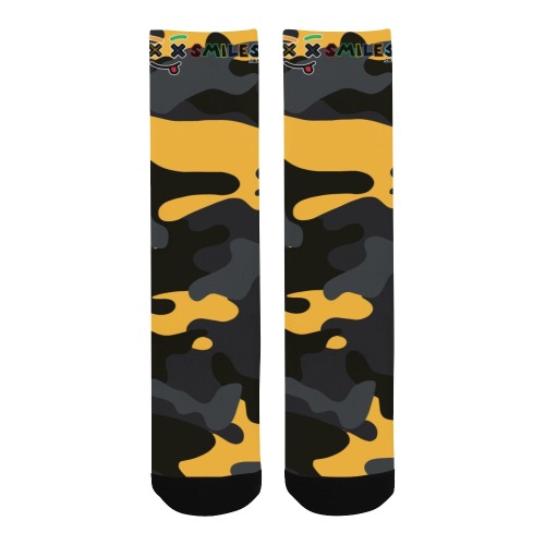 XXsmiles Yellow Camo Socks Men's Custom Socks