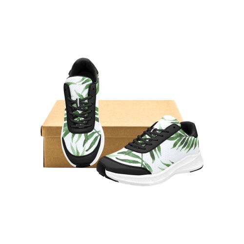 Watercolor_green_leaf Women's Mudguard Running Shoes (Model 10092)